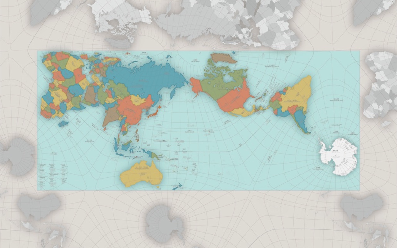 オーサグラフ世界地図(オーサグラフ株式会社,慶応義塾大学 鳴川研究室)